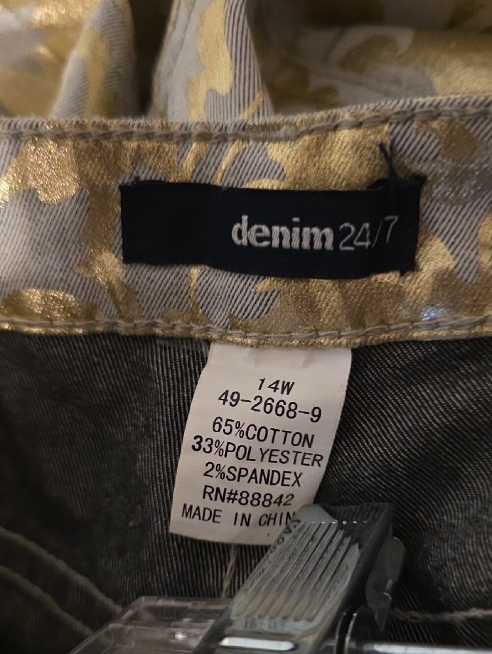 Denim 24/7 Metallic Gold Pants - Picture 2 of 6